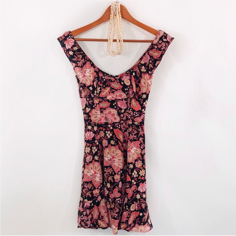 REFORMATION Perla Dress In Hendrix Floral Mini Ruffles - Picture 5 of 8